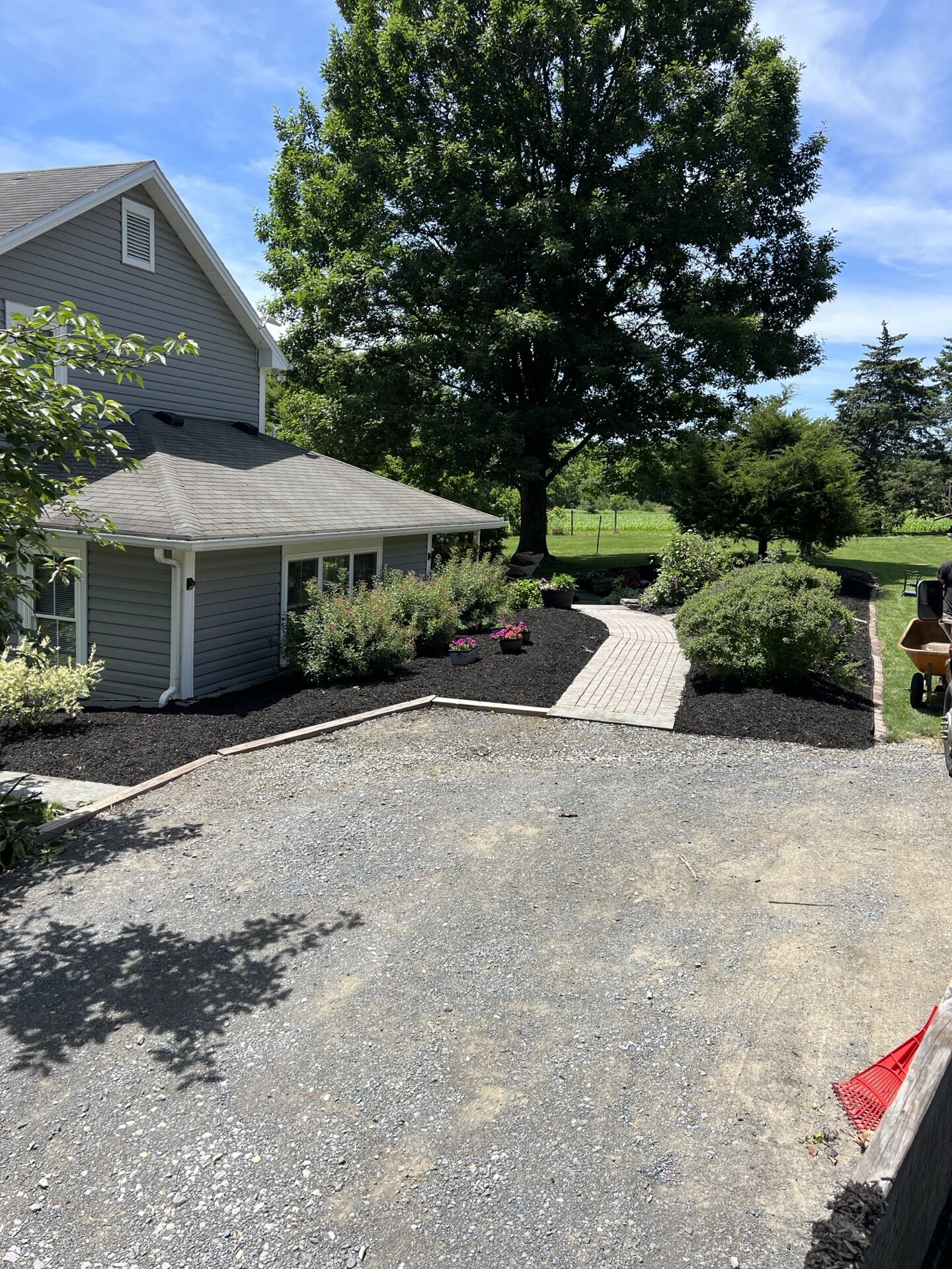 Home in Carlisle with shrubs trimmed